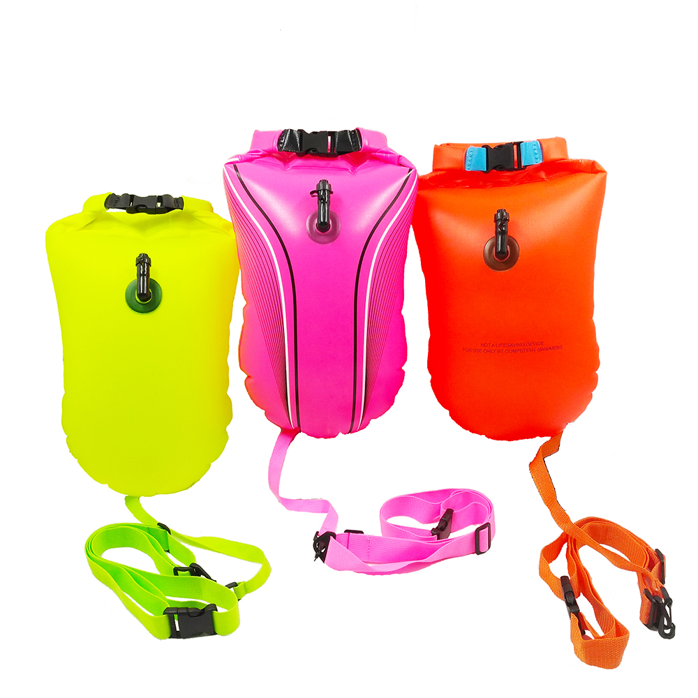 SM SunniMix Swim Buoy Safety Tow Float High Visibility Inflatable Waterproof Dry Bag for Swimming Training Kayaking Fishing Snorkelling Diving 